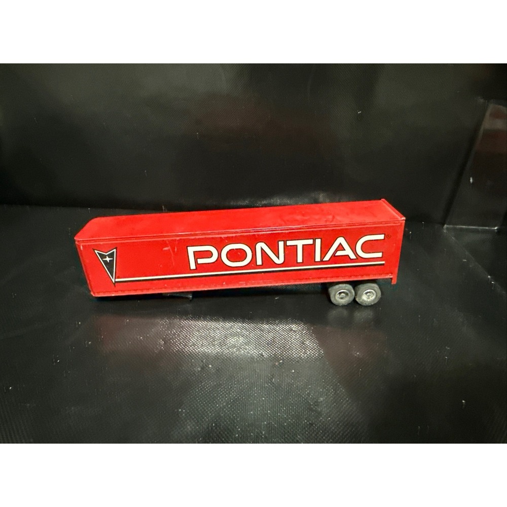 Vintage Pontiac Semi Truck Trailer Red White Logo Collectible Toy 1/64 Scale